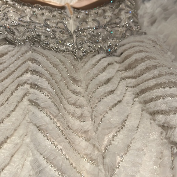 Eve of Milady Amalia Carrara Silk Sequin Swarovski Crystal Trumpet Mermaid Gown - Picture 13 of 17